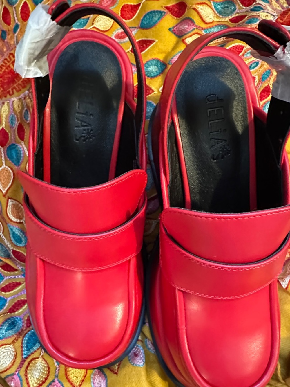 deLiA’s by Dolls Kill Red Platform Slingback Loafer Heels - Women NWOT - Picture 3 of 7